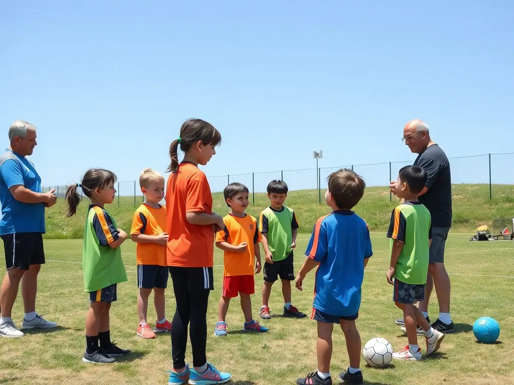 A dynamic image showcasing young handball players in action during a training session, emphasizing teamwork and skill development.